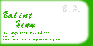 balint hemm business card